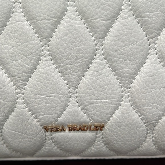 Vera Bradley Quilted Mario Satchel White Genuine Leather - Picture 7 of 14